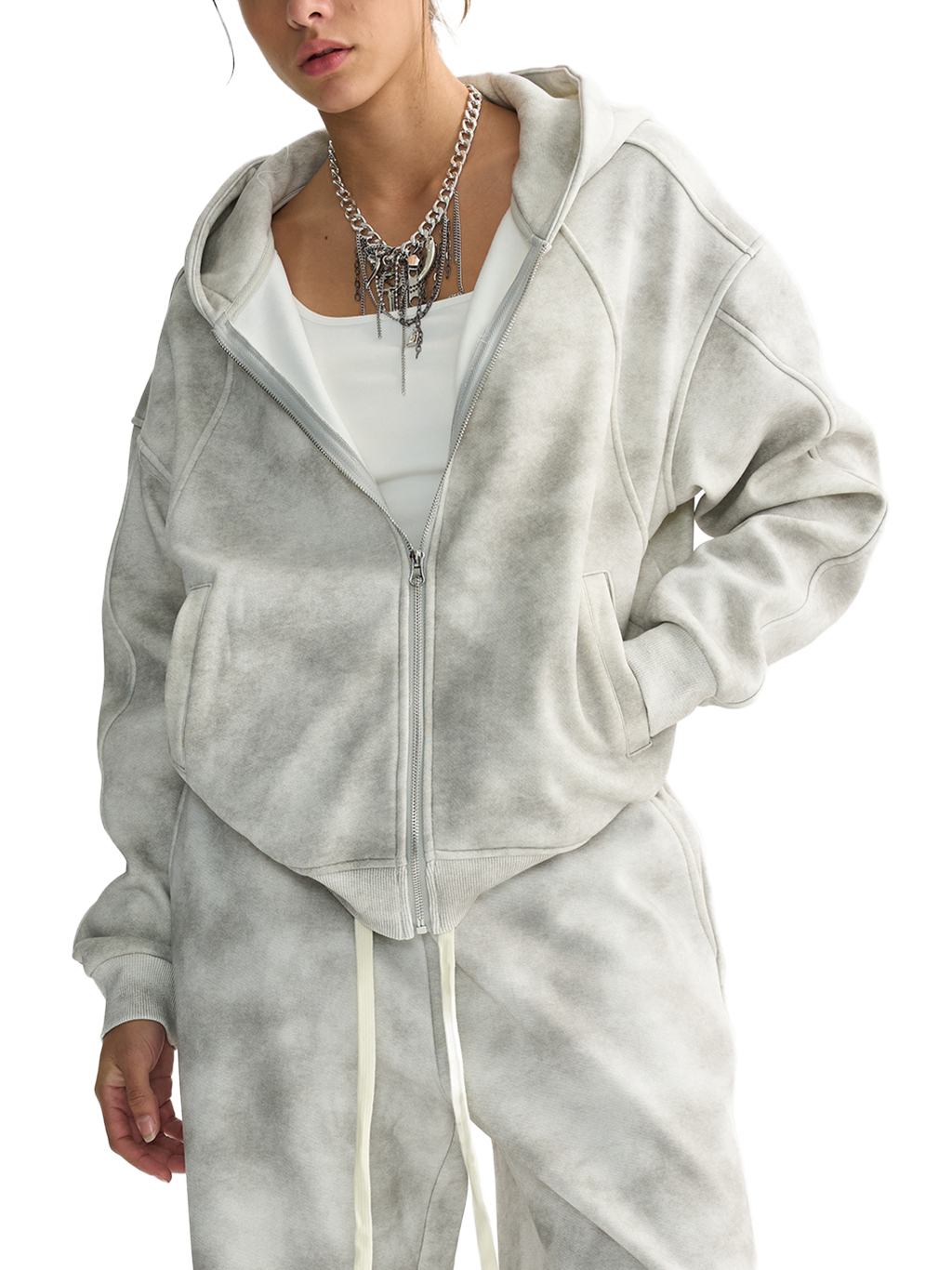 Dirty Washed Zip-Up Hoodie – Vintage Streetwear | Tapstitch-6